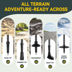 Collapsible Trekking Poles for Hiking – Carbon Fiber Folding Hiking Poles, Teles