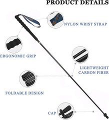 Portable Ultralight Carbon Fiber Trekking Poles – Compact & Durable for Hikers