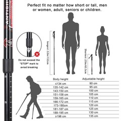 Trekking Poles Shock Absorbing Adjustable Hiking or Walking Sticks for Hiking…