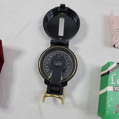 Vintage Lensatic Engineer Compass Japan With Original Box Pouch Instructions