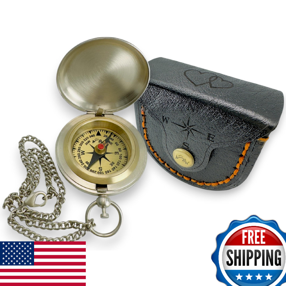 Backpacking Navigation Handmade Brass Personalize Compass for Backpacking Lovers