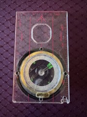 Clear/Black Plastic Hiking Compass for Navigation, Ruler, Magnifying Glass