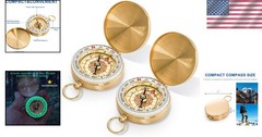 Vintage Brass Compass with Glow in the Dark Feature – Ideal for Camping & Hiking