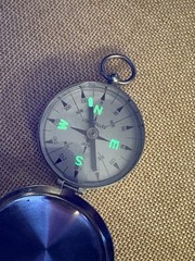 Vintage Liquid Filled Pocket Compass Japan Luminous Face Camping Parts/Repair