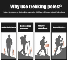 Trekking Poles Shock Absorbing Adjustable Hiking/Walking Sticks Hiking