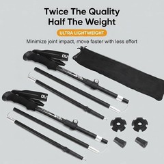Lightweight 7075 Aluminum Hiking Poles, Collapsible Walking Sticks, Set of 2