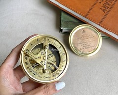 Brass Nautical Antique Brass and Copper Sundial Compass Clock Gift decor Item