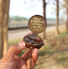 Personalized working Compass With Custom Engraving, Handwriting Engraved Compas