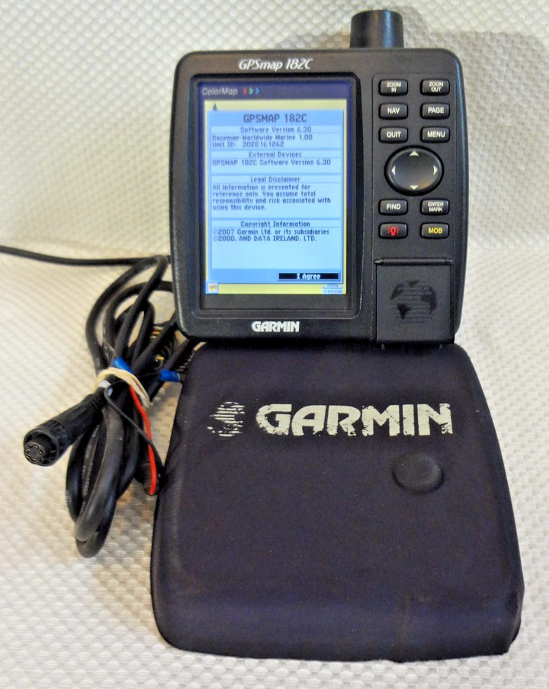 GARMIN GPSMAP 182C MARINE CHART PLOTTER FISHFINDER GPS w PWR MOUNT COVER ANTENNA