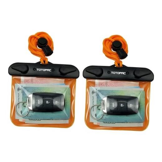 Pack Waterproof Car Key FOB Case Floating Wallet Pouch for 2 Orange + Orange