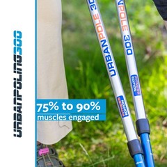 Urban Poling Urban Poles Series 300 – Fitness Edition, Blue & Silver, 1 Pair