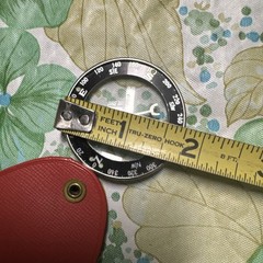 Vintage Japanese Pocket Compass Glass Transparent See Thru Two Sided Japan red