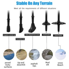 2x Walking Hiking Sticks Anti-shock Adjustable Nordic Trekking Alpenstock Poles