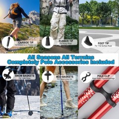 12 PCS Replacement Hiking Trekking Poles Tips Rubber Cane Protectors End Fit