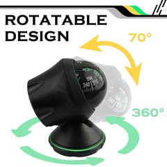 Car Compass Ball Dashboard Magnetic Compass for Car Truck Adjustable Night