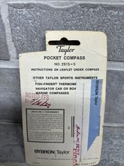 Pocket Compass Taylor Instrument 2915 Camping Hiking Vintage Made In USA Manual