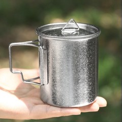 Titanium Camping Mug Portable Coffee Cup 450ml Capacity Smooth Rim Design