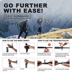Aluminum Trekking Poles Quick Adjustable Locks Comfort Handle Walking Sticks