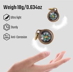 High-Sensitivity Glow-in-the-Dark Titanium Pocket Compass – Ideal Outdoor Gift
