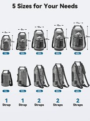 Dry Bag Waterproof for Women Men, 5L/10L//30L/40L Roll Top 20L Black