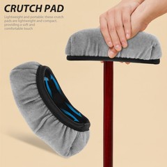 2Pcs Lightweight Grey Crutch Padding Soft Sponge Material Anti-Collision Covers