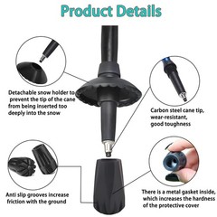 6Pcs Rubber Trekking Pole Tips – Hiking Pole Protectors, Shock Absorbing Feet, 1