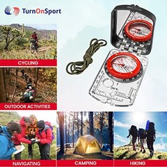 Boy Scout Sighting Compass – Adjustable Declination Mirror, Compass Base Red