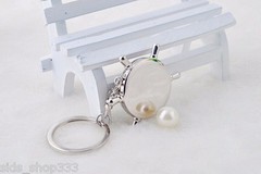 COMPASS Metal chrome Rudder keychain camping hiking outdoors US SELLER key chain