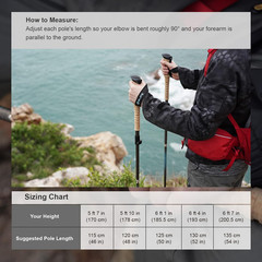 Mixtend F3T2 Trekking Poles, Foldable and Lightweight Walking Stick for Men and