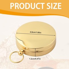 Brass Compass Outdoor Pocket Pocket Compass Compass Hiking Portable with Le…