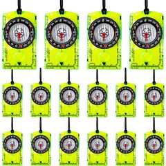 16 Pcs Orienteering Compass Acrylic Hiking Compass with Rope for Navigation B…