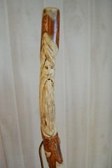 Walking Stick with Arrowhead Carving on Hardwood Staff, Chiefs Staff