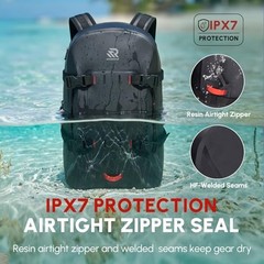 Premium IPX7 Airtight Waterproof Backpack for Kayaking, Paddle Boarding, Black