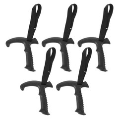 5Pcs Reusable Hiking Stick Handle Grips with Strap Black for Outdoor Trekking