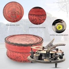 Navigate Destiny with Grace: Exquisite Vintage Brass Compass with Leather Case