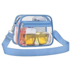 Clear Bag for Stadium Events Clear Sports Fan Handbags Purses Large Sky Blue