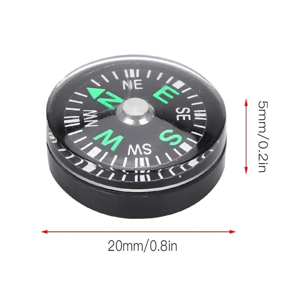 Lightweight Pocket Oil Filled Button Compass, Portable (Green)