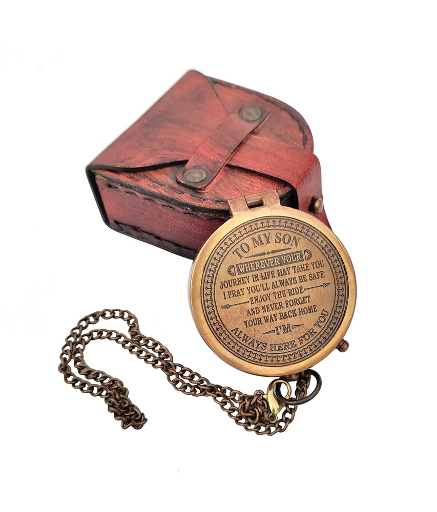Be Blessed Compass Leather Case Religious Christian Men Women Graduation
