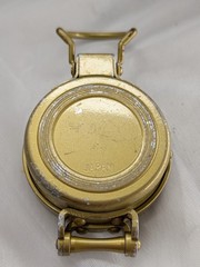 Gold Brass Style Lensatic Pocket Compass Japan Mid Century Hiking Gear Vintage