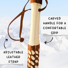 Carved Walking Stick with Animal Head – Lightweight and Strong Wooden Treckking