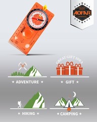 AOFAR Orienteering Map Compass AF-5C Hiking Survival Lightweight Kids Navigation