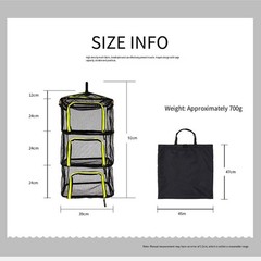 4 Layer Hanging Mesh Net Herb Drying Rack with Carry Bag for Easy Transport