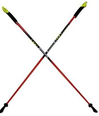 LEKI Nordic Walking Speed Pacer T3 HM Carbon Trekking Poles 115cm Red