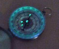 Survival Compass – EDC – Glow in the Dark – Sharp – Gold Tone 48mm – QTY 2 – NEW