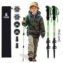 Lightweight Collapsible Kids Hiking Poles – Retractable Kids Hiking Green
