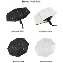 95cm Umbrella with Feather Pattern Windproof Design for Sun and Rain Use