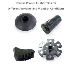 Walking Stick Tips Rubber 4pcs Trekking Pole Tips ReplacementRubber Feet For Hik