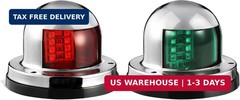 Partsam 2Pcs Marine Boat LED Bow Navigation Lights, Red Green Deck Port Side Sta