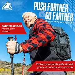 TrailBuddy Trekking Poles Lightweight 7075 Aluminum Collapsible Hiking Walking S