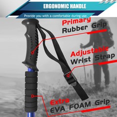 1 Pair Trekking Walking Hiking Sticks Anti-shock Adjustable Alpenstock Poles